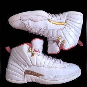Air Jordan 12 Retro FIBA World Cup White, Red & Gold Men's Sz 10.5 US Sneakers